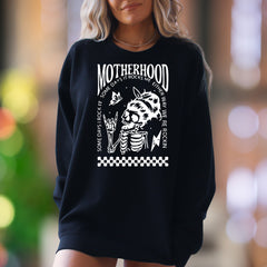 "Motherhood: Some Days I Rock It, Some Days It Rocks Me" | Bold Skeleton Unisex Adult Sweatshirt | Rocker Mom Lifestyle