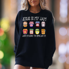 "Jesus Is My Jam" | Whimsical Graphic Unisex Adult Sweatshirt | Faith-Inspired Lifestyle