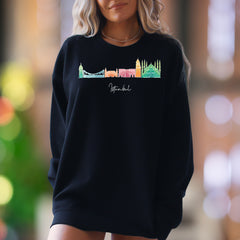 "Istanbul" | Cityscape Outline Unisex Adult Sweatshirt | Travel Lifestyle Apparel
