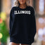 "ILLINOIS" | Collegiate Typography Unisex Adult Sweatshirt | State Pride Apparel