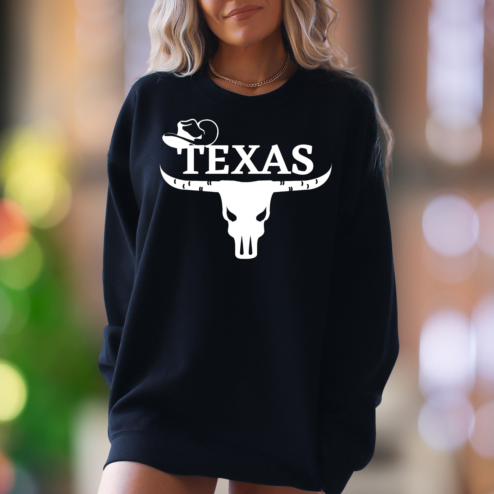 "TEXAS" | Western Skull Unisex Adult Sweatshirt | Lone Star Lifestyle
