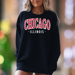 "CHICAGO ILLINOIS" | Retro City Block Unisex Adult Sweatshirt | Local Pride Apparel