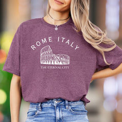 "Rome Italy The Eternal City" | Vintage Colosseum Unisex Adult T-Shirt | Travel Lifestyle