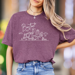 "Boston" | Minimal Cityscape Unisex Adult T-Shirt | Local Pride Apparel