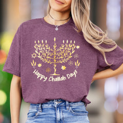 "Happy Challah Days" | Festive Menorah Unisex Adult T-Shirt | Holiday Celebration