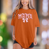 "MAMA" | Comfort Colors Unisex Adult T-Shirt | Heart Print & Bow Design