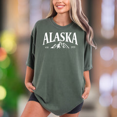 "ALASKA est 1959" | Comfort Colors Unisex Adult T-Shirt | Vintage Mountain Nature Tee