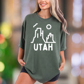 “UTAH” Minimalist Mountain Graphic | Comfort Colors Unisex Adult T-Shirt | Rustic Travel Style