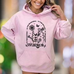 "In The Searching, In The Waiting, In The Healing, In The Hurting There Was Jesus" | Floral Graphic Unisex Adult Hoodie | Spiritual Comfort