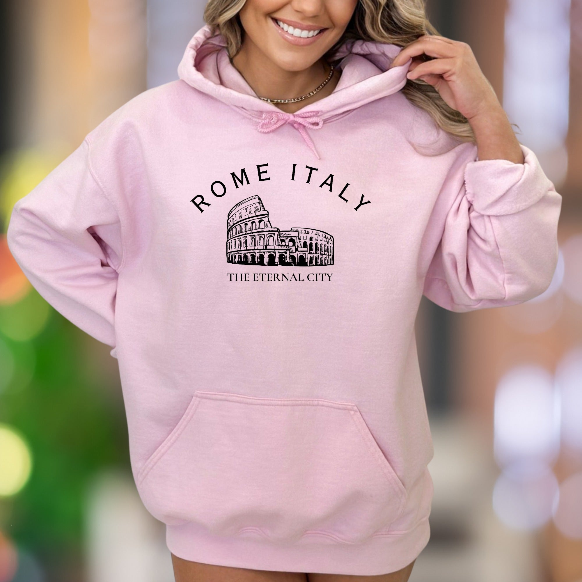 "Rome Italy The Eternal City" | Vintage Colosseum Unisex Adult Hoodie | Travel Lifestyle