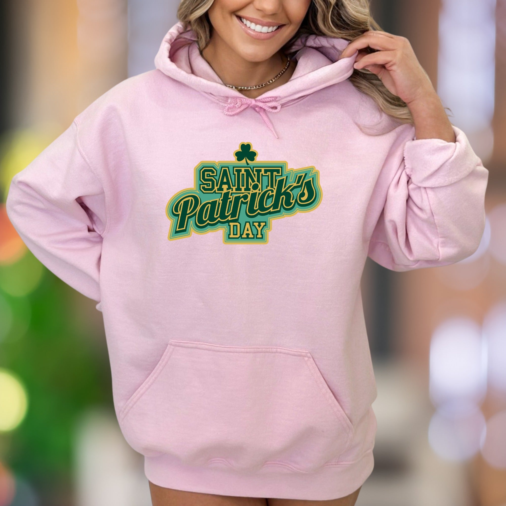 "Saint Patrick's Day" | Retro Typographic Unisex Adult Hoodie | Festive Holiday Apparel