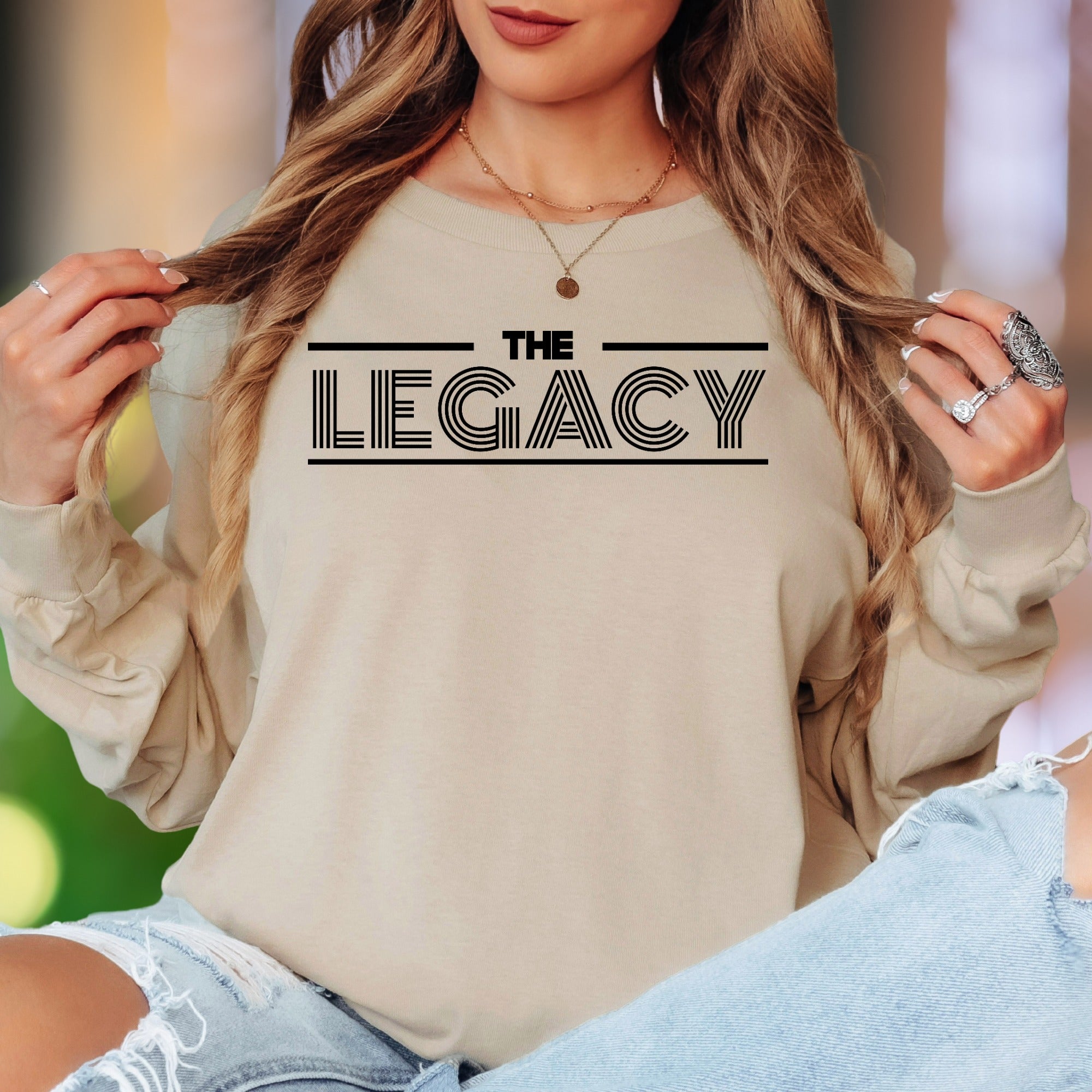 "THE LEGACY" | Bold Typography Unisex Adult Long Sleeve T-Shirt | Heritage & Identity