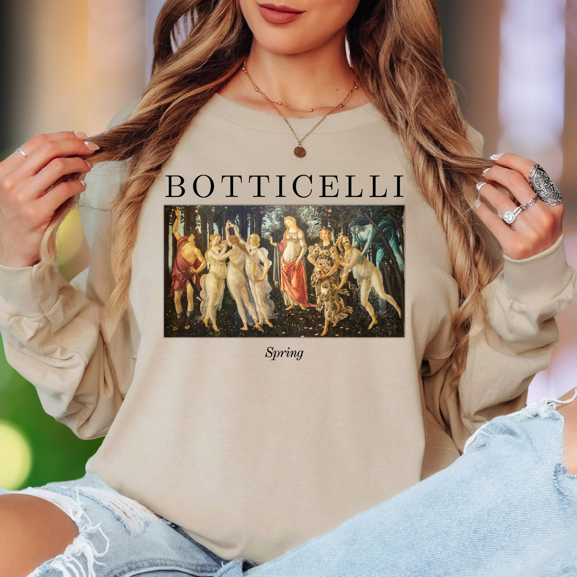 "BOTTICELLI Spring" | Renaissance Art Unisex Adult Long Sleeve T-Shirt | Artistic Expression
