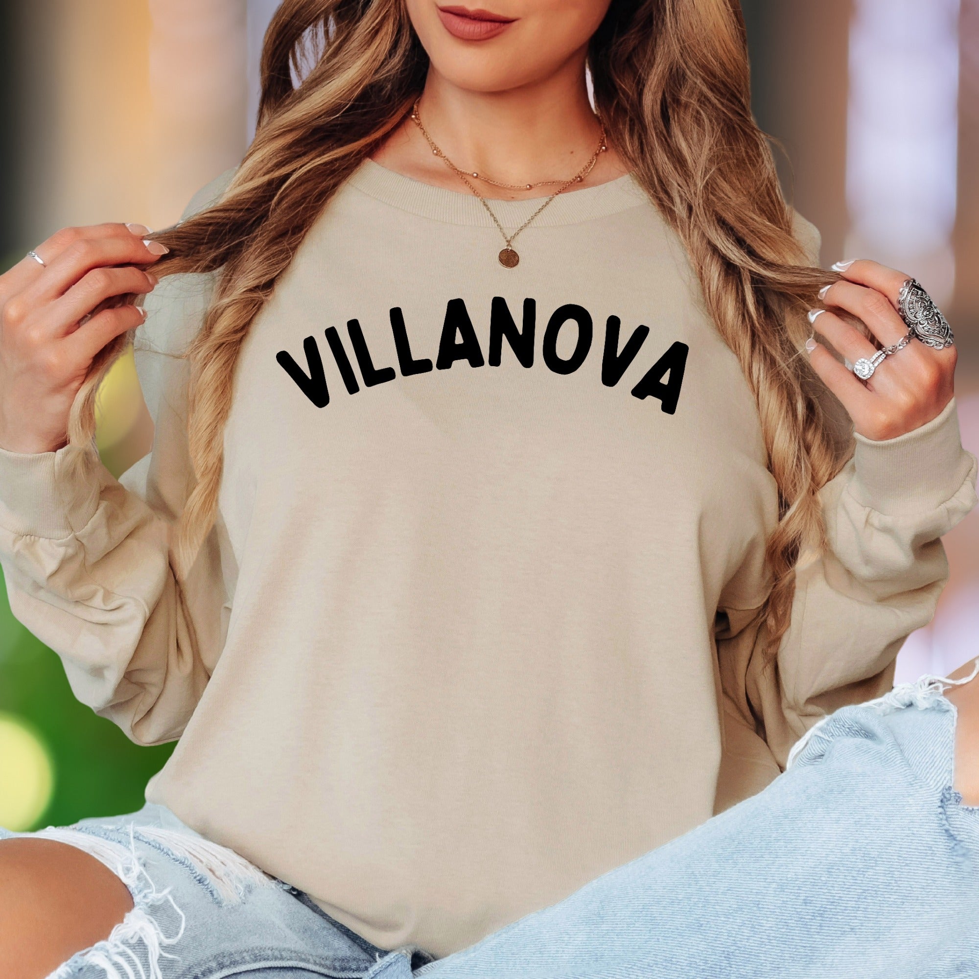 "Villanova" | Collegiate Typography Unisex Adult Long Sleeve T-Shirt | Academic Pride Apparel