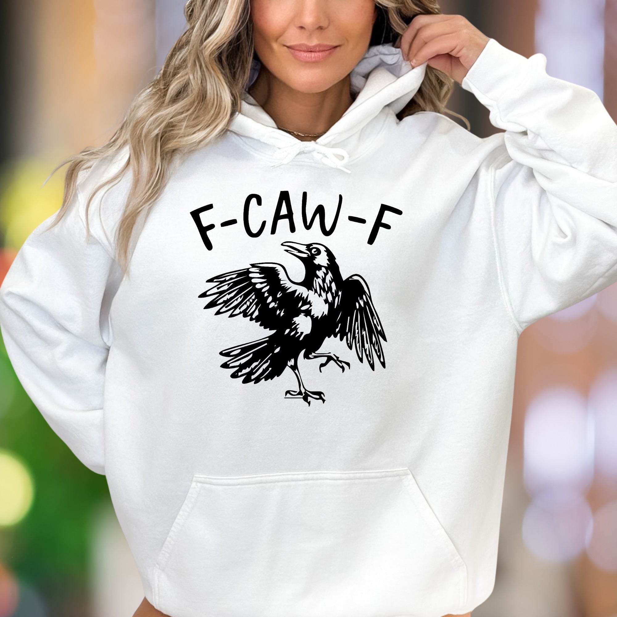 "F-CAW-F" | Funny Graphic Unisex Adult Hoodie | Humorous Lifestyle