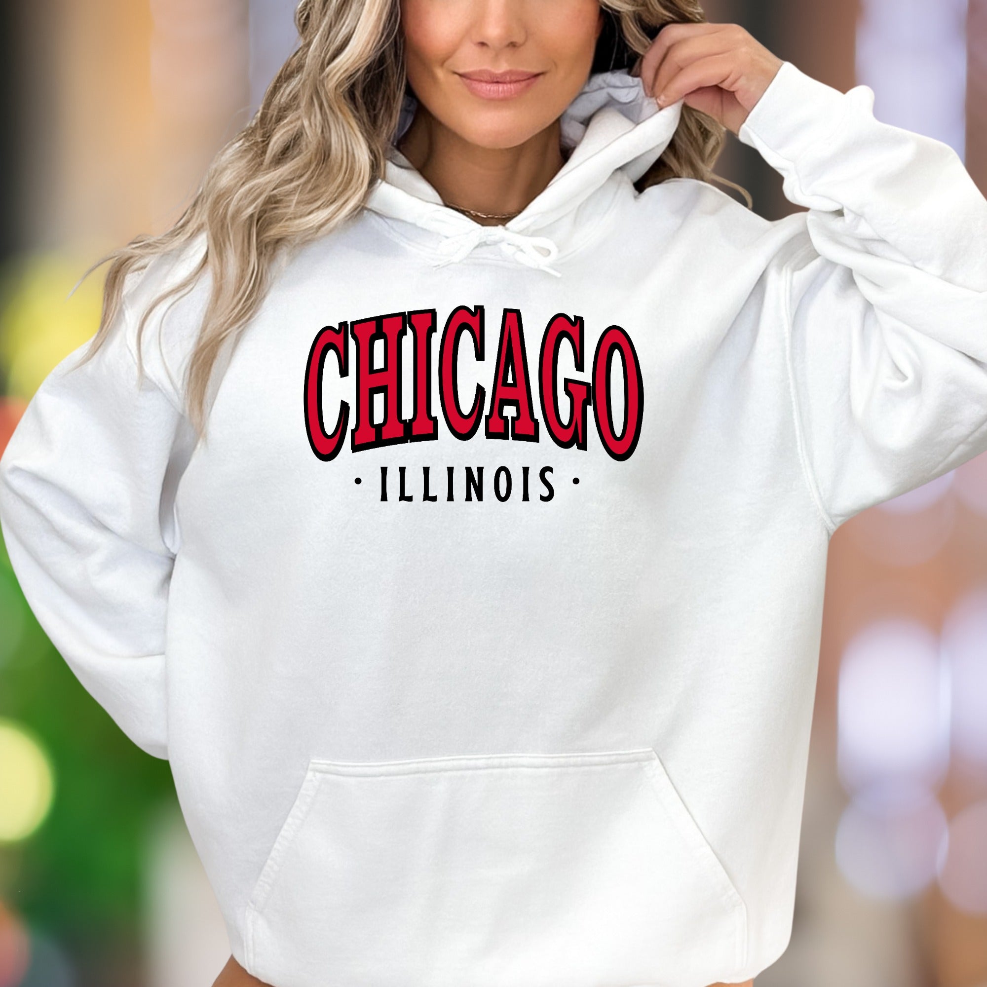 "Chicago Illinois" | Arch Text Streetwear Unisex Adult Hoodie | City Pride Apparel