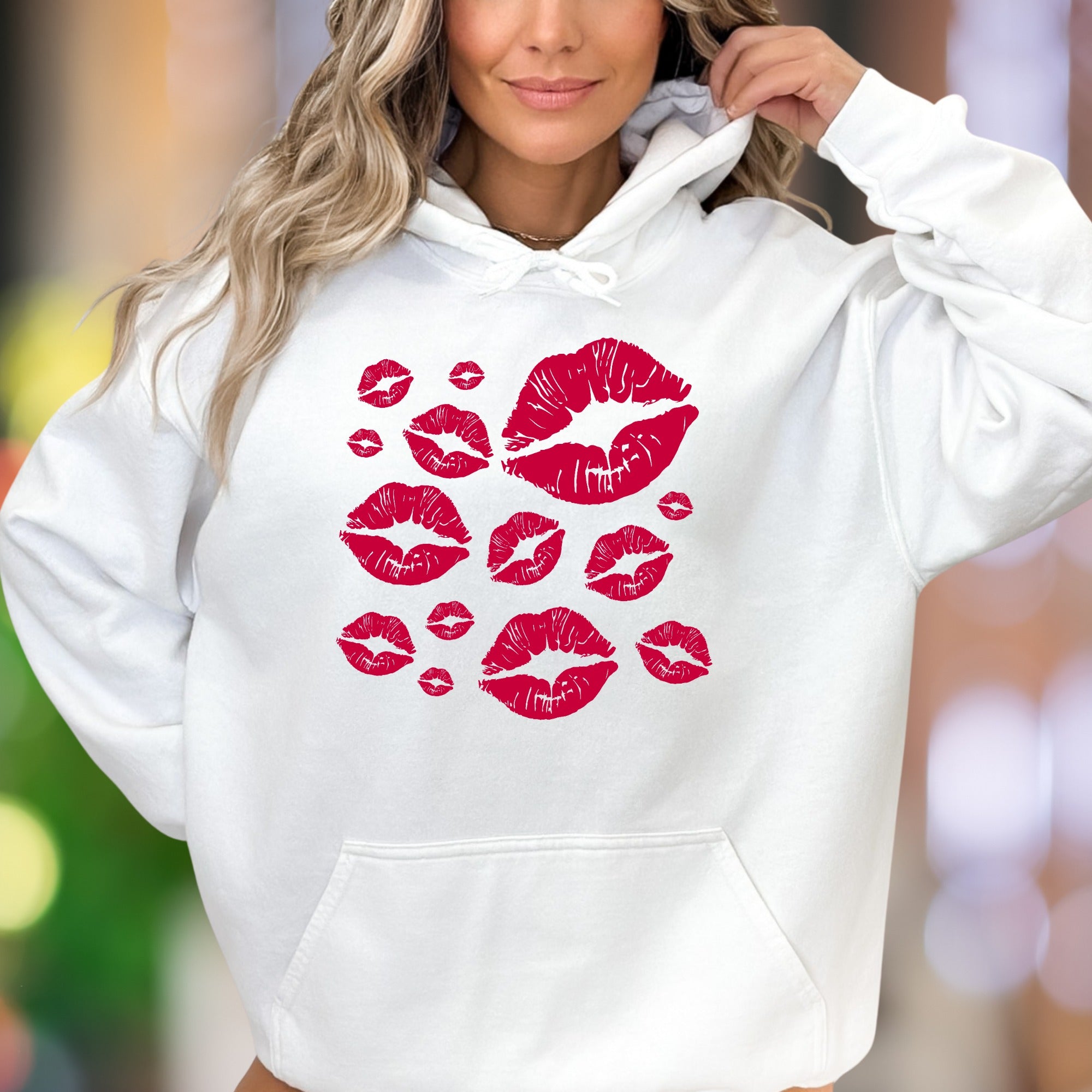 "Love Kisses" | Bold Graphic Unisex Adult Hoodie | Romantic Expression