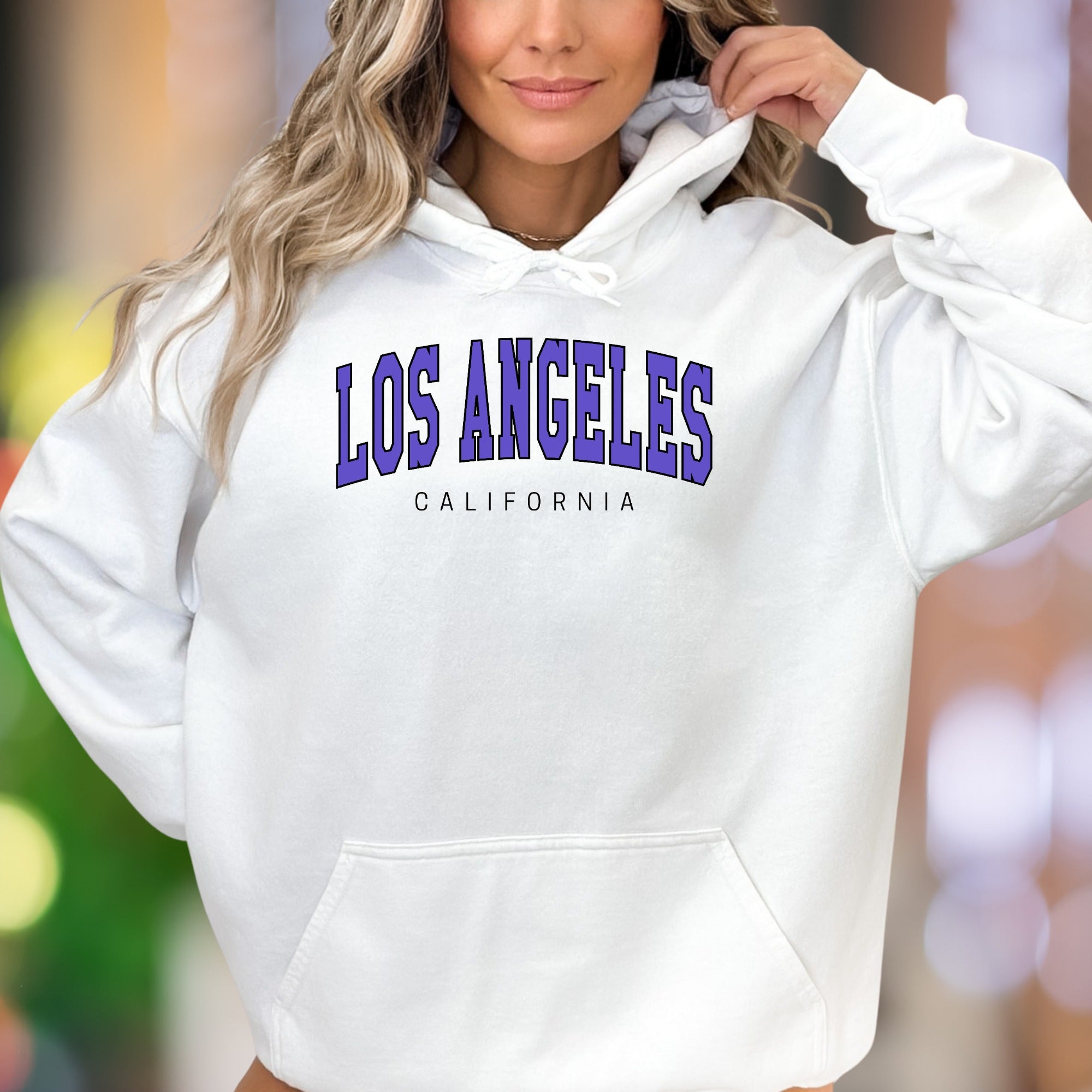 "Los Angeles California" | Bold Typography Unisex Adult Hoodie | Streetwear Lifestyle