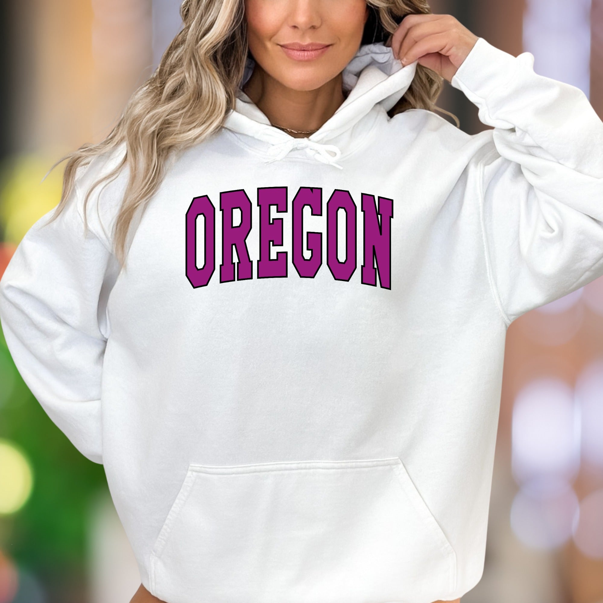 "OREGON" | Retro Block Letter Unisex Adult Hoodie | State Pride Apparel