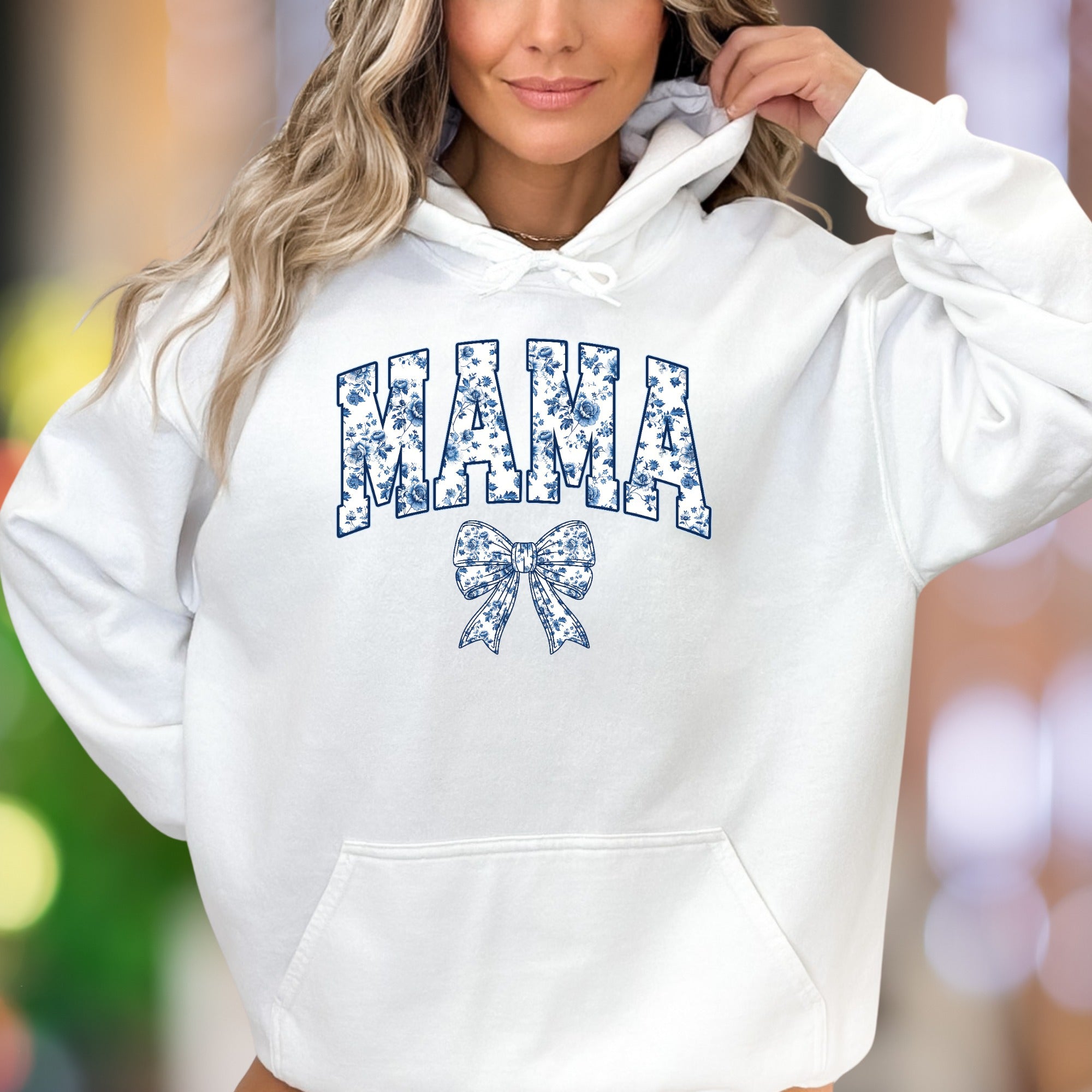 "MAMA" Floral Bow Unisex Adult Hoodie | Sweet Chic Mom Lifestyle
