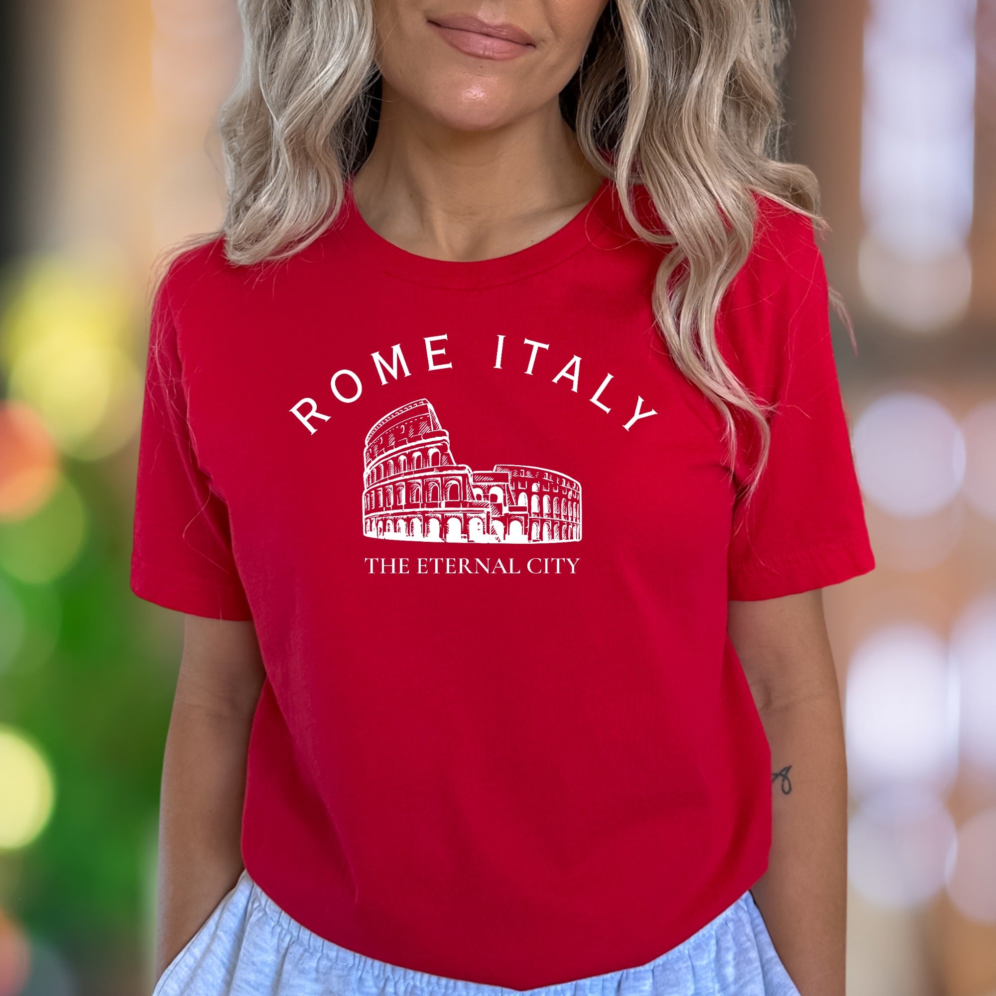 "Rome Italy The Eternal City" | Vintage Colosseum Unisex Adult T-Shirt | Travel Lifestyle