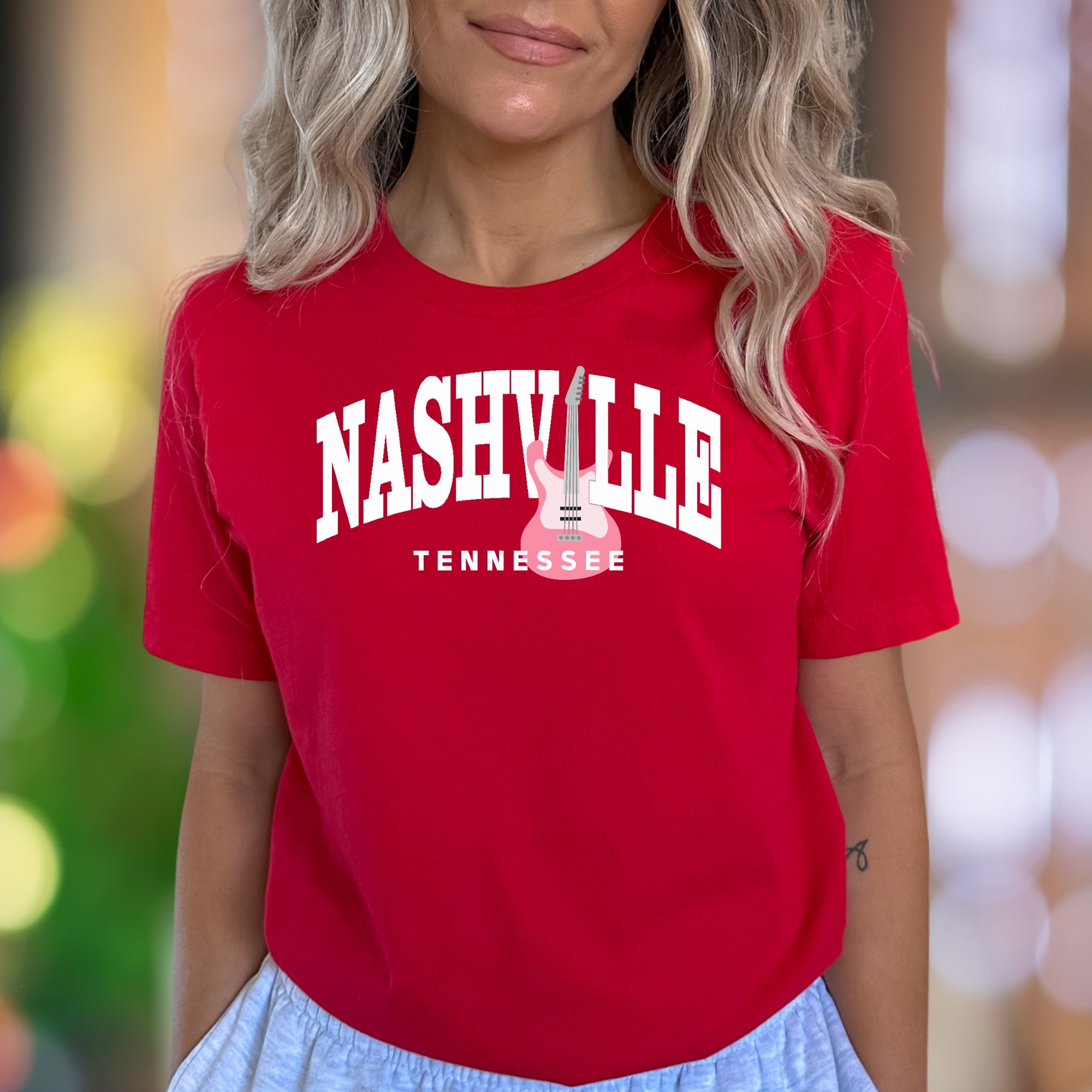 "NASHVILLE TENNESSEE" | Bold Graphic Unisex Adult T-Shirt | Music City Lifestyle