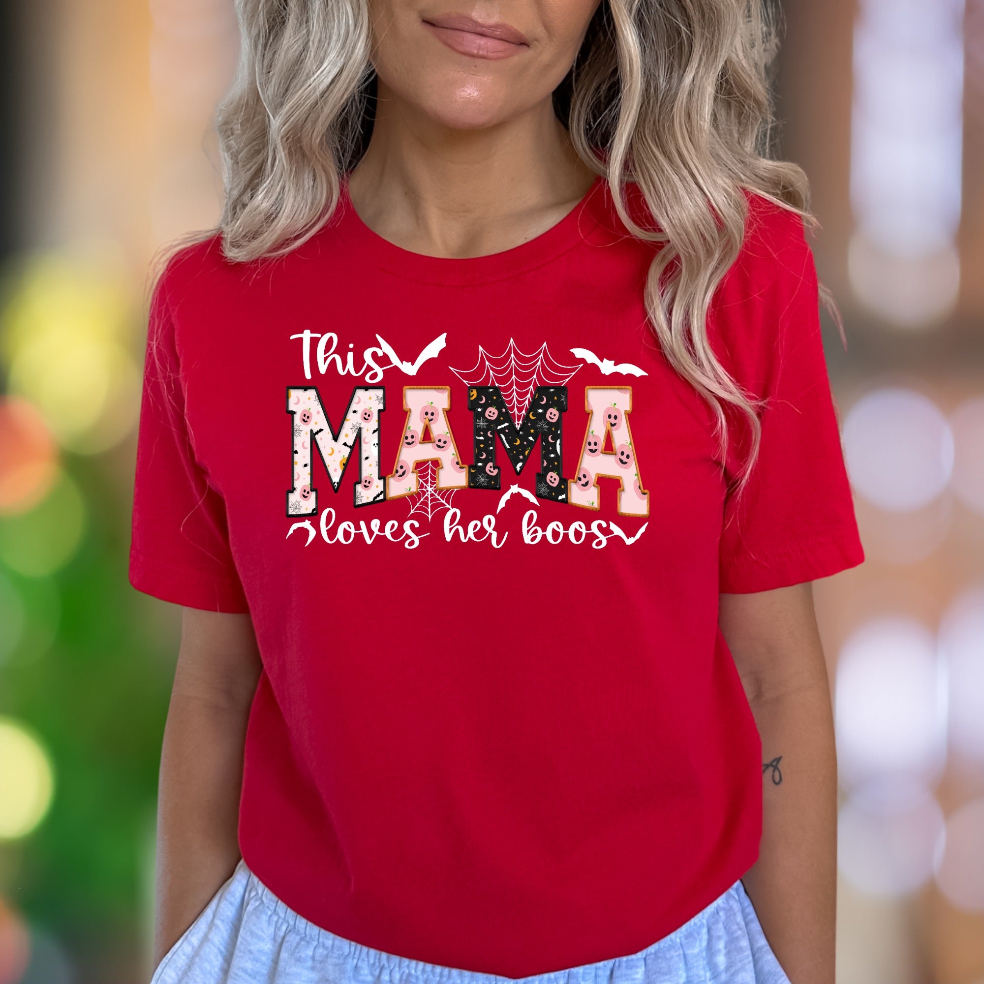 "This Mama Loves Her Boos" | Halloween Graphic Unisex Adult T-Shirt | Funny Lifestyle