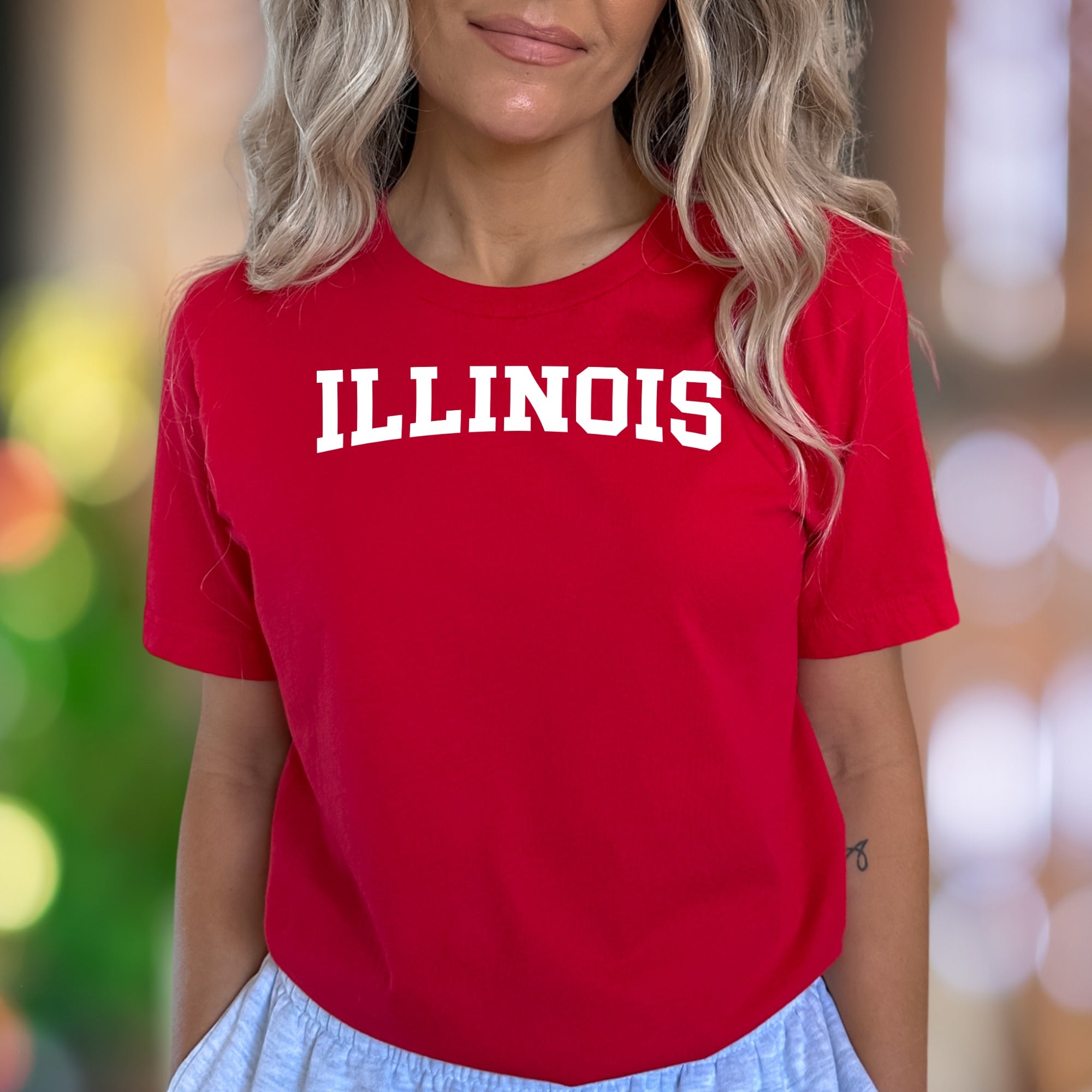 "ILLINOIS" | Bold Typography Unisex Adult T-Shirt | State Pride Lifestyle