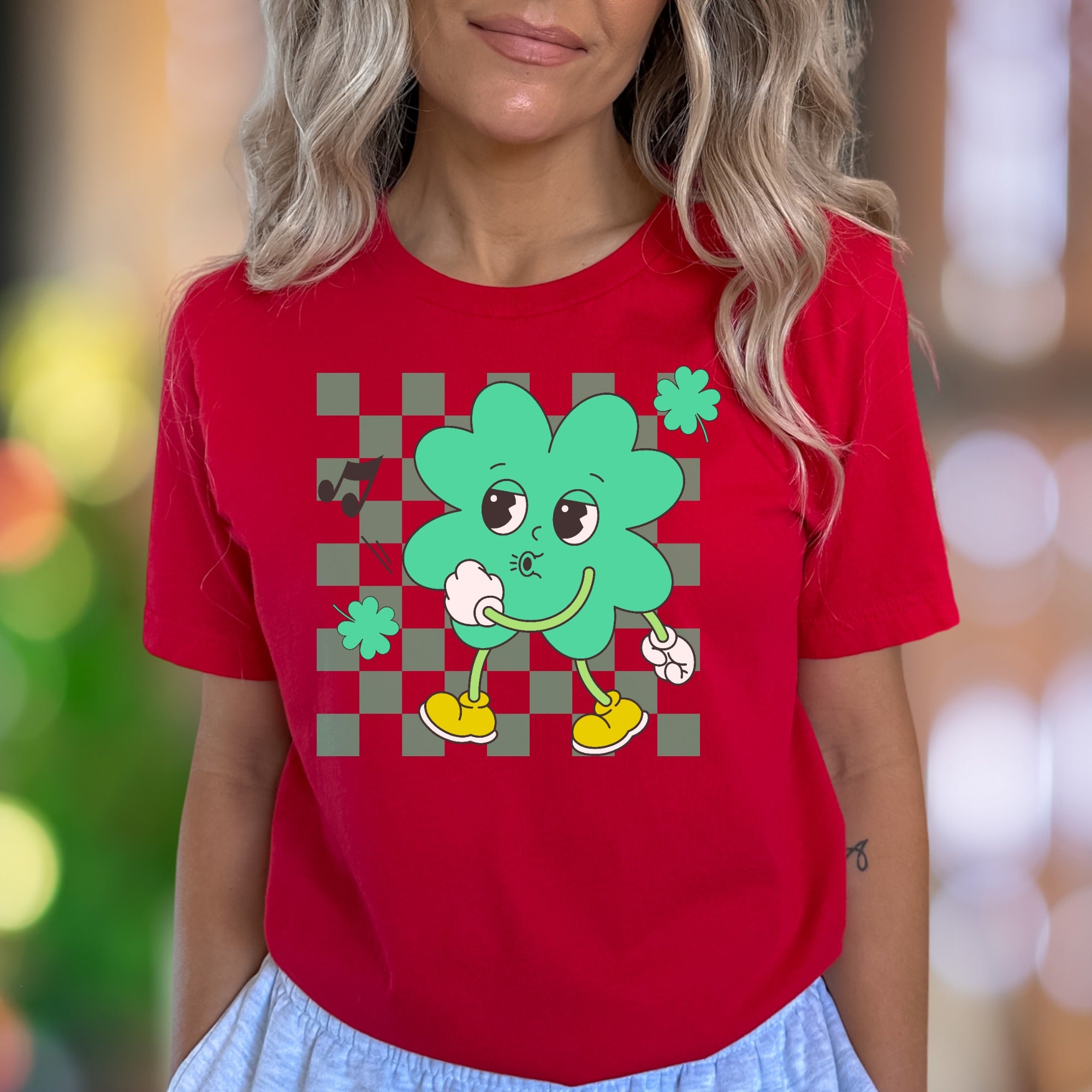 "Groovy Shamrock Dancin'" | Retro Cartoon Unisex Adult T-Shirt | Fun Personality Apparel