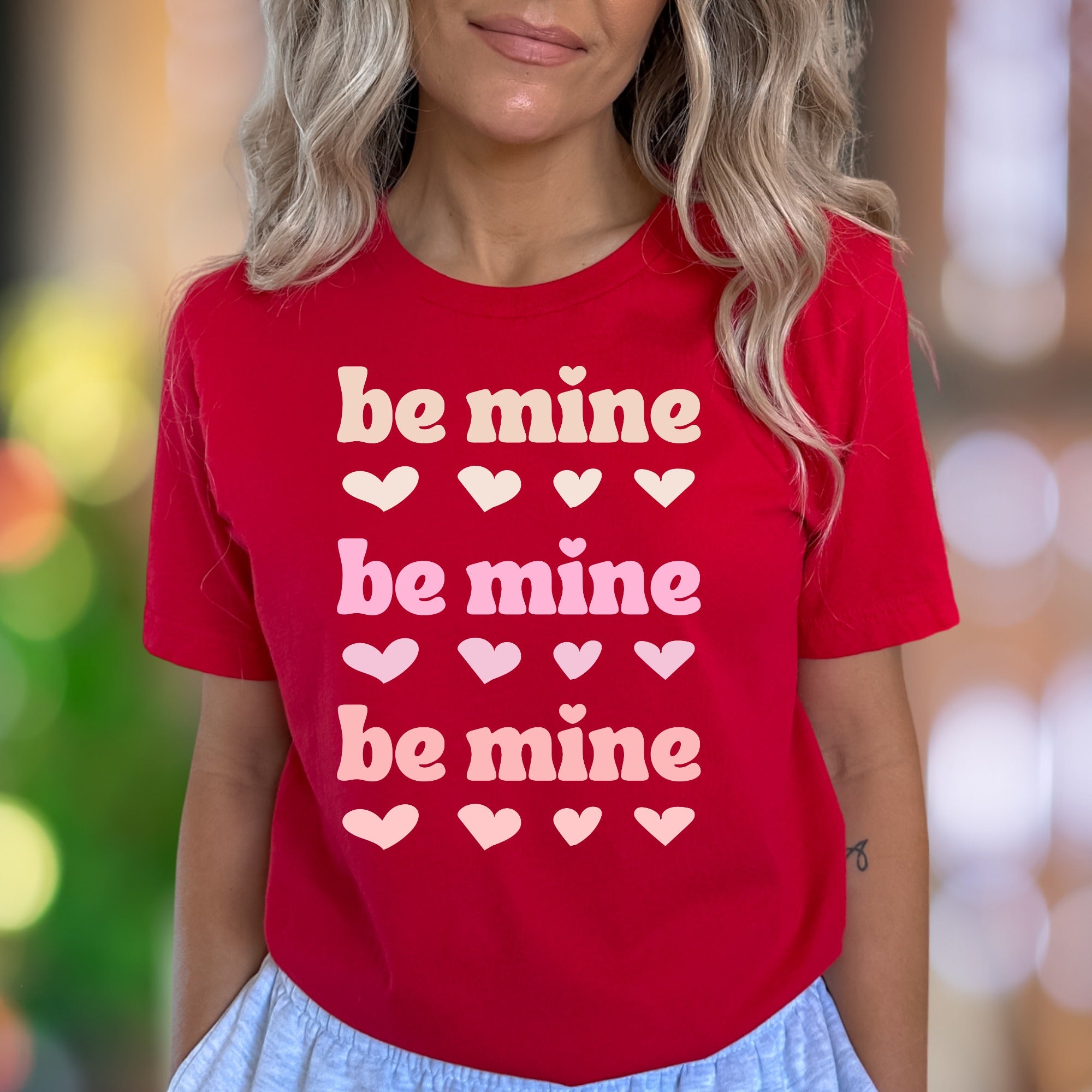 "be mine" | Retro Typography Unisex Adult T-Shirt | Affectionate Lifestyle