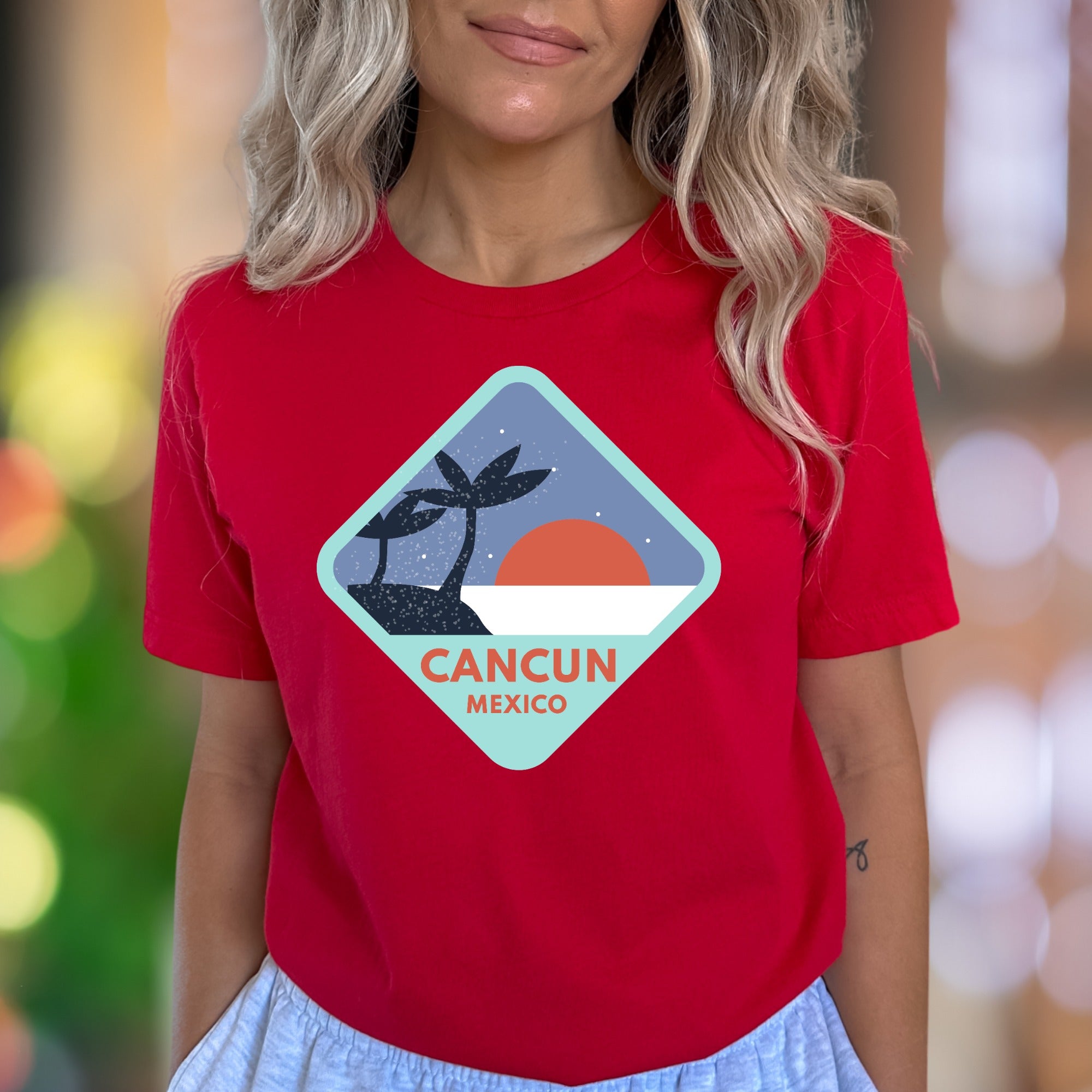 "Cancun Mexico" | Retro Travel Graphic Unisex Adult T-Shirt | Vacation Lifestyle