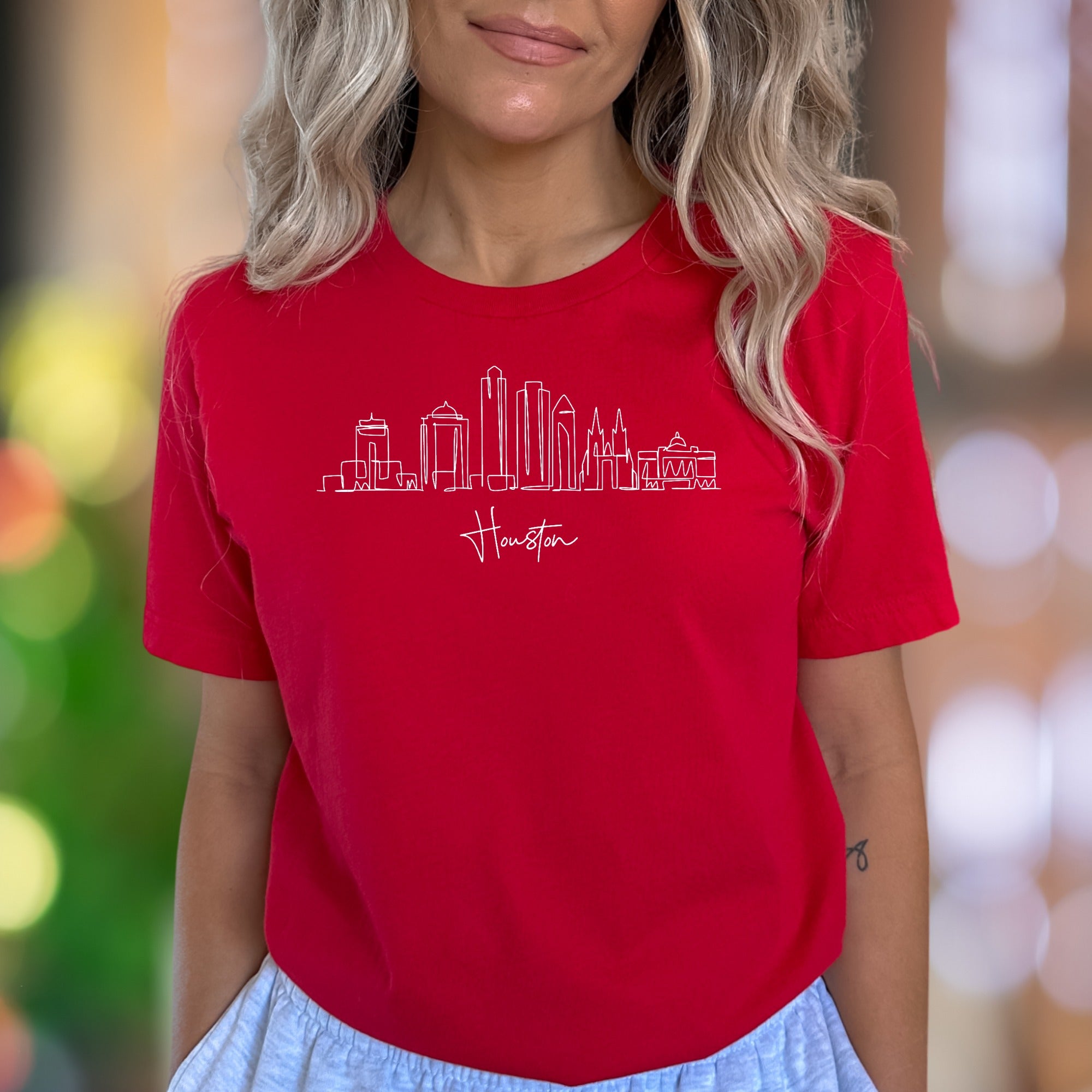 "Houston" | Abstract Skyline Unisex Adult T-Shirt | City Pride Apparel