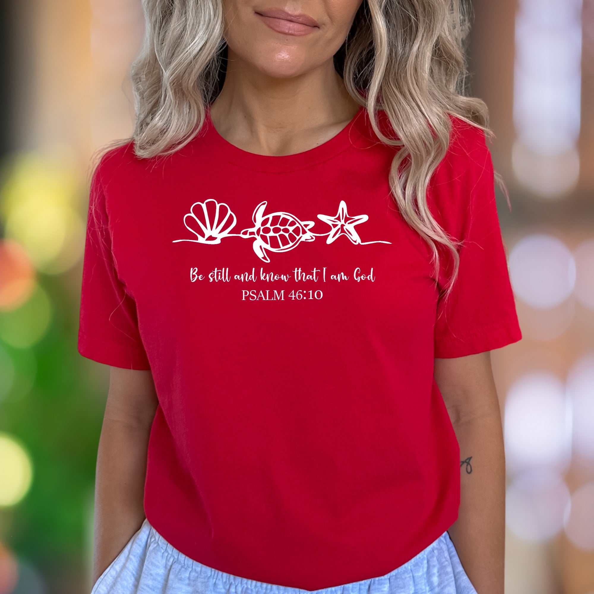 "Be Still and Know That I Am God" | Sea Life Graphic Unisex Adult T-Shirt | Faith-Inspired Lifestyle