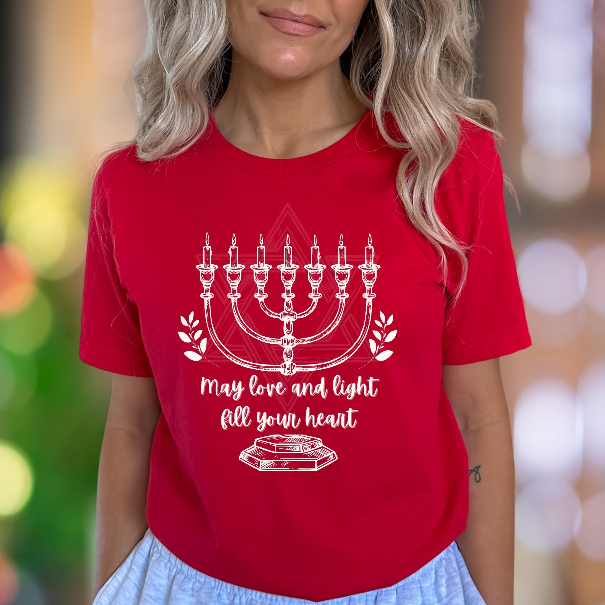 "May Love And Light Fill Your Heart" | Hand-Drawn Graphic Unisex Adult T-Shirt | Heartfelt Lifestyle