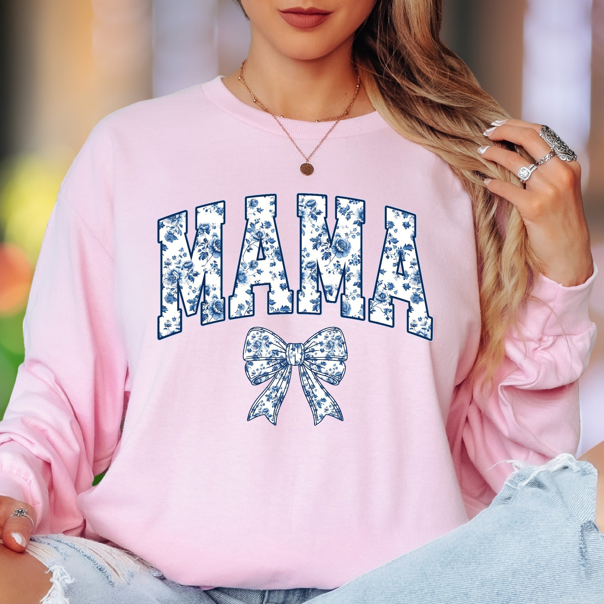 "MAMA" | Vintage Floral Unisex Adult Long Sleeve T-Shirt | Motherhood Lifestyle