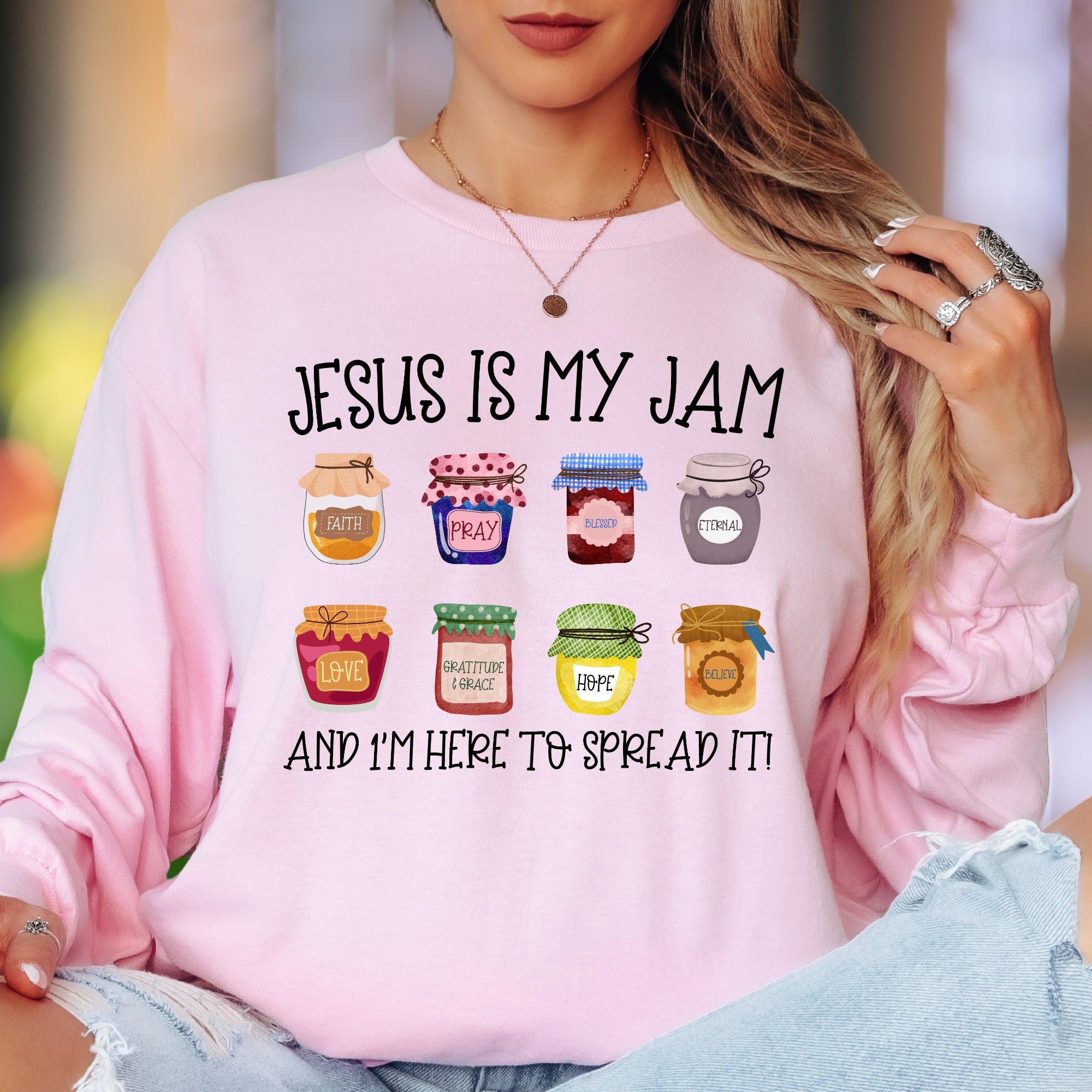 "Jesus Is My Jam" | Faith-Inspired Typography Unisex Adult Long Sleeve T-Shirt | Christian Lifestyle