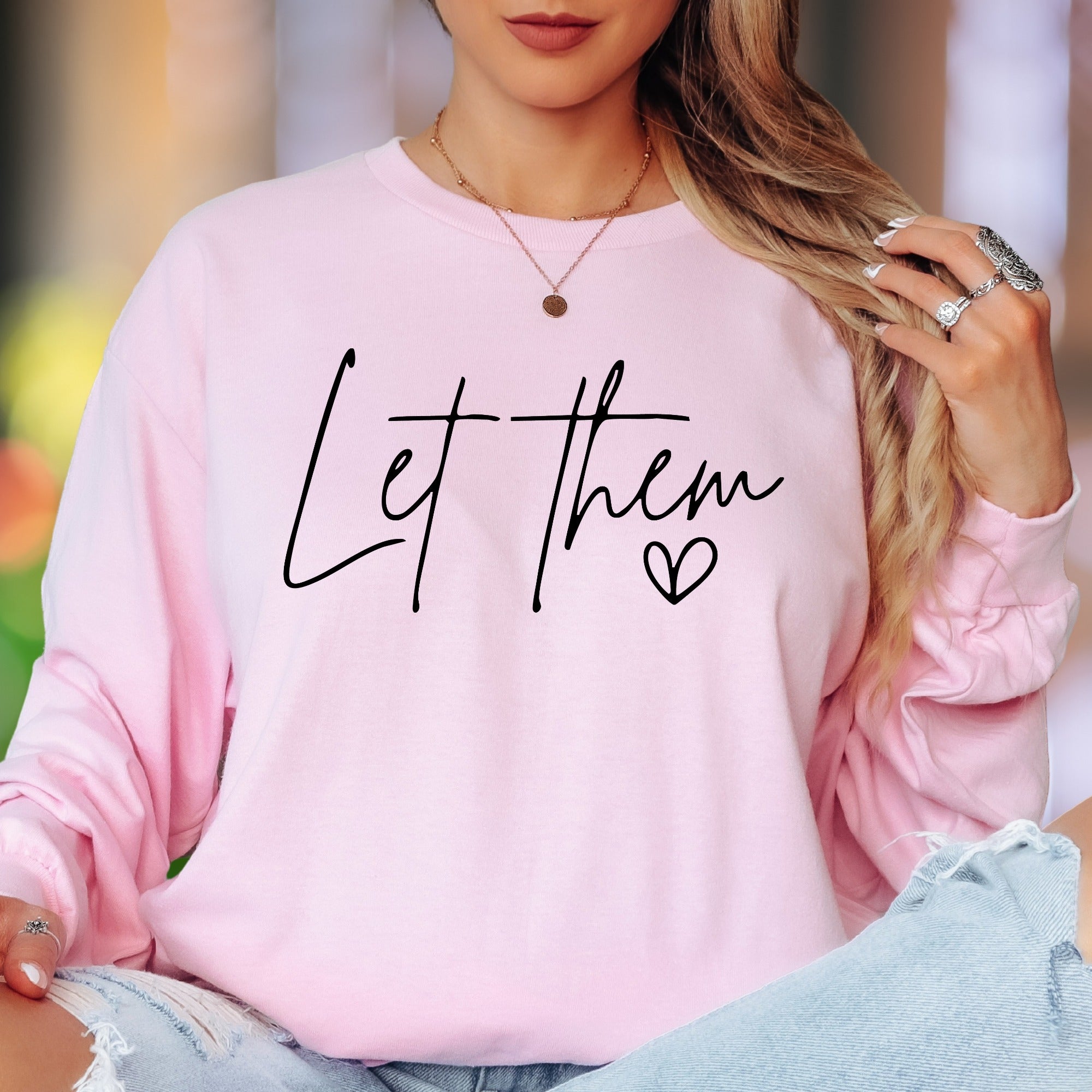 "Let Them" | Script Typography Unisex Adult Long Sleeve T-Shirt | Empowering Lifestyle