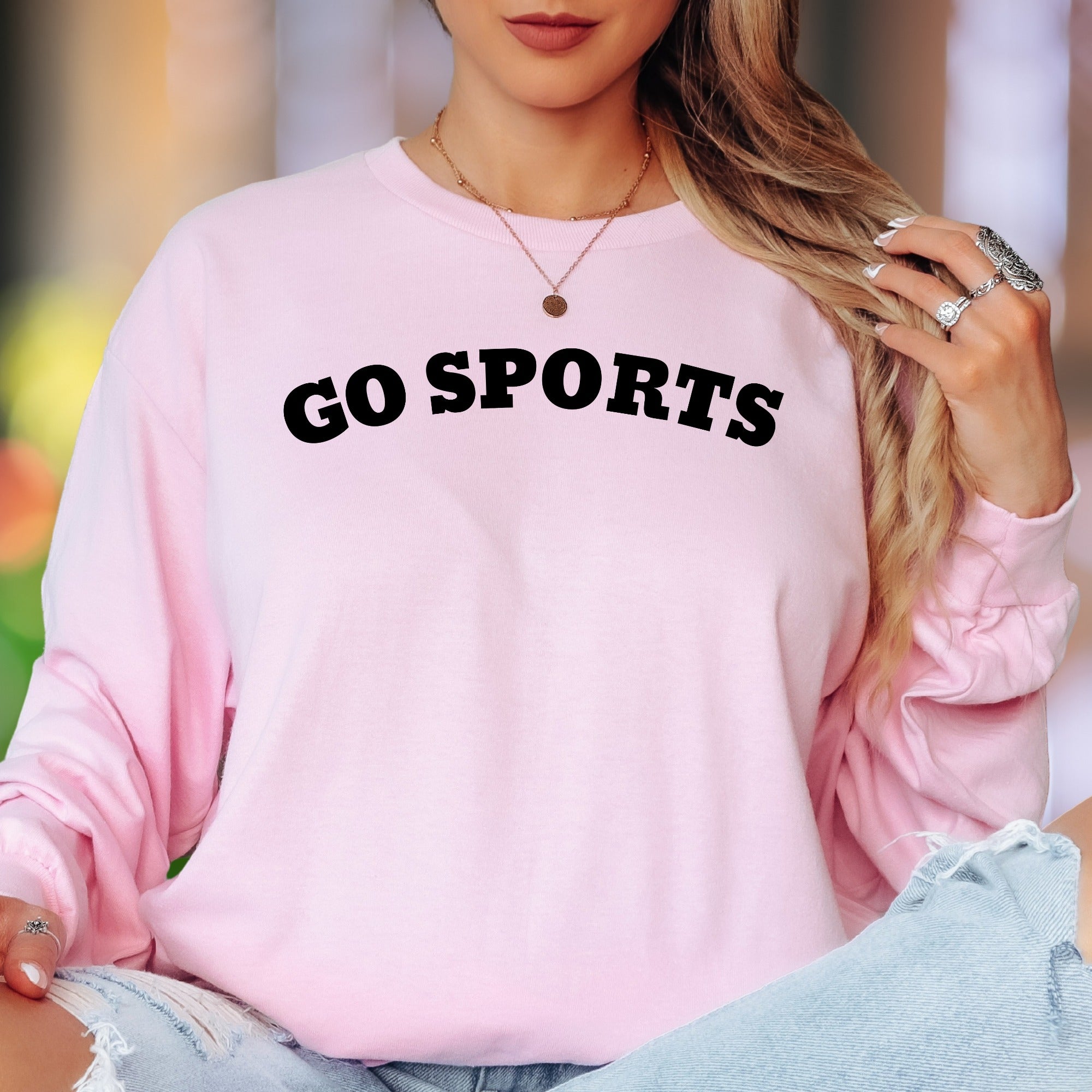 "GO SPORTS" | Bold Typography Unisex Adult Long Sleeve T-Shirt | Humorous Lifestyle