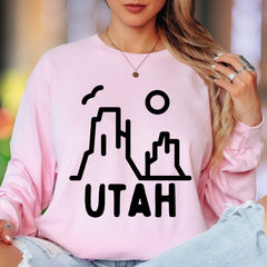 "Utah Scenic" | Minimal Nature Unisex Adult Long Sleeve T-Shirt | Outdoor Enthusiast