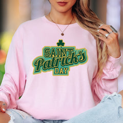 "Saint Patrick's Day" | Retro Typography Unisex Adult Long Sleeve T-Shirt | Festive Celebration