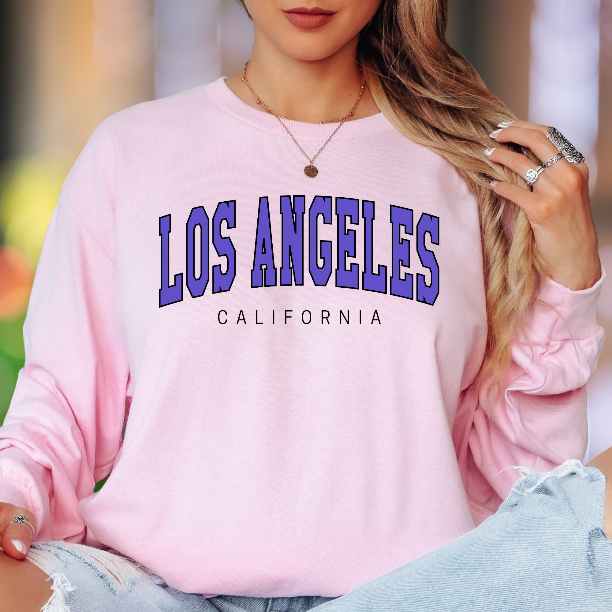 "LOS ANGELES CALIFORNIA" | Retro Varsity Unisex Adult Long Sleeve T-Shirt | West Coast Lifestyle