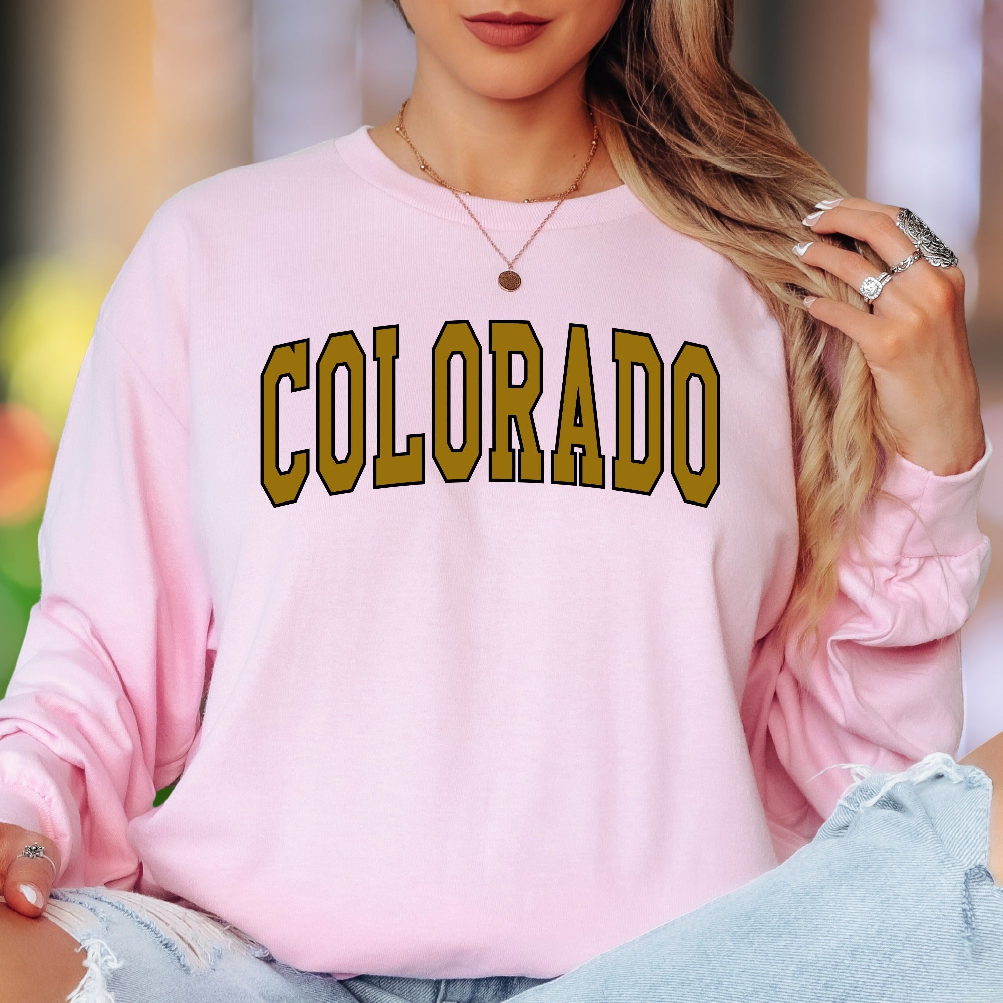 "Colorado" | Bold Typography Unisex Adult Long Sleeve T-Shirt | State Pride