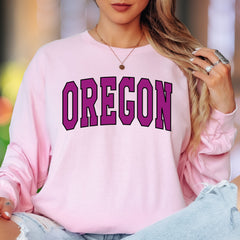 "OREGON" | Bold Typography Unisex Adult Long Sleeve T-Shirt | Regional Pride Apparel