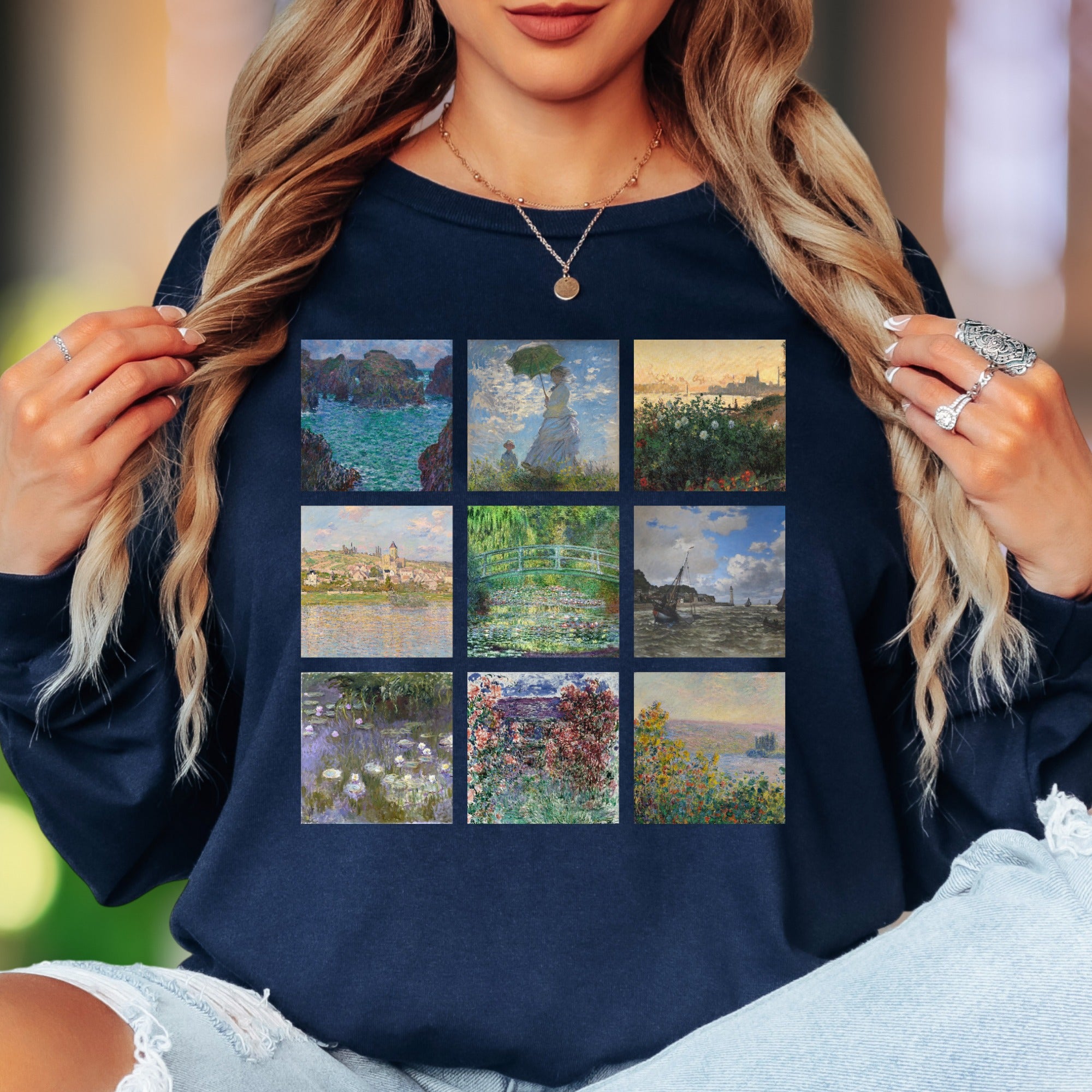 Impressionist Art Collection | Classic Painting Unisex Adult Long Sleeve T-Shirt | Artistic Expression