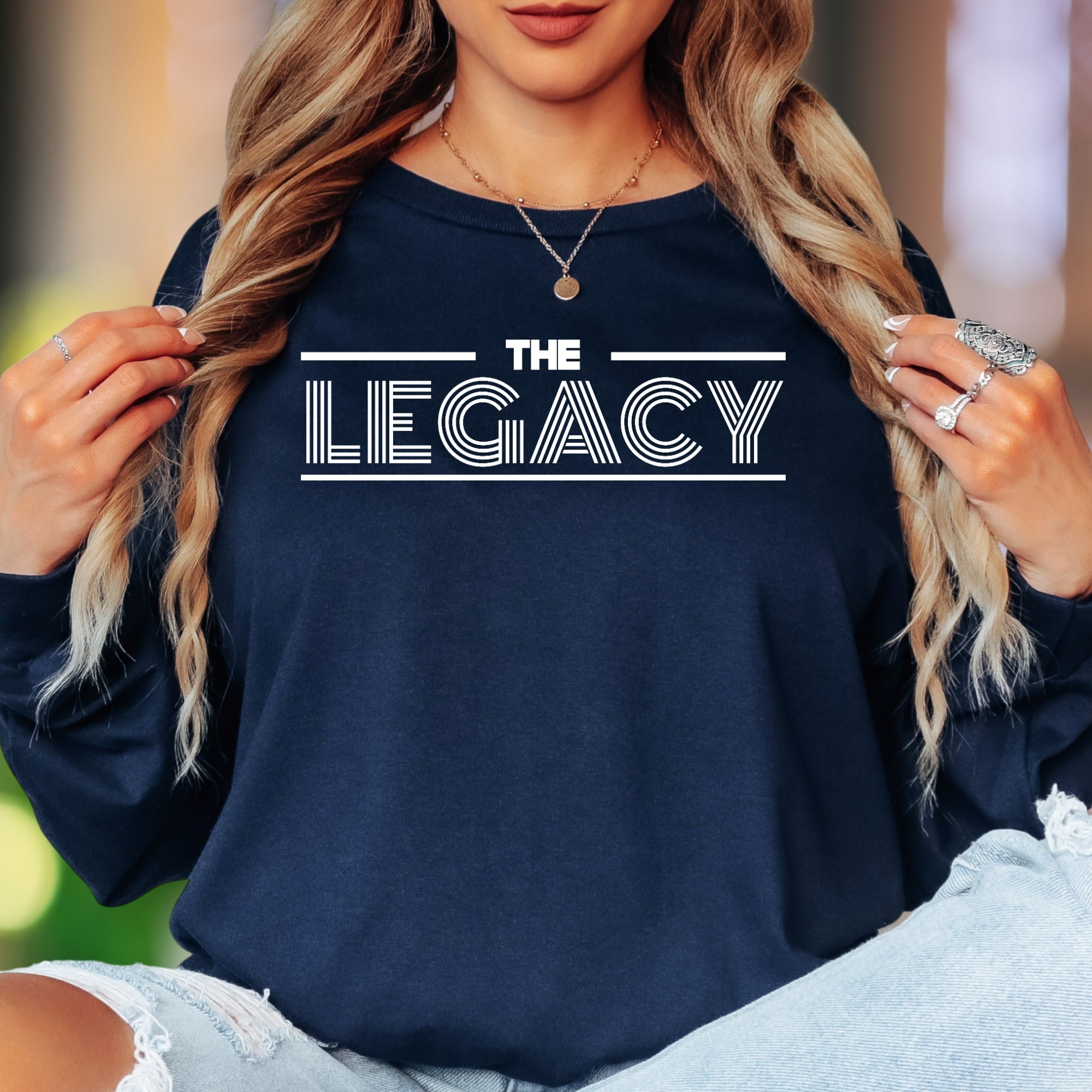 "THE LEGACY" | Bold Typography Unisex Adult Long Sleeve T-Shirt | Heritage & Identity