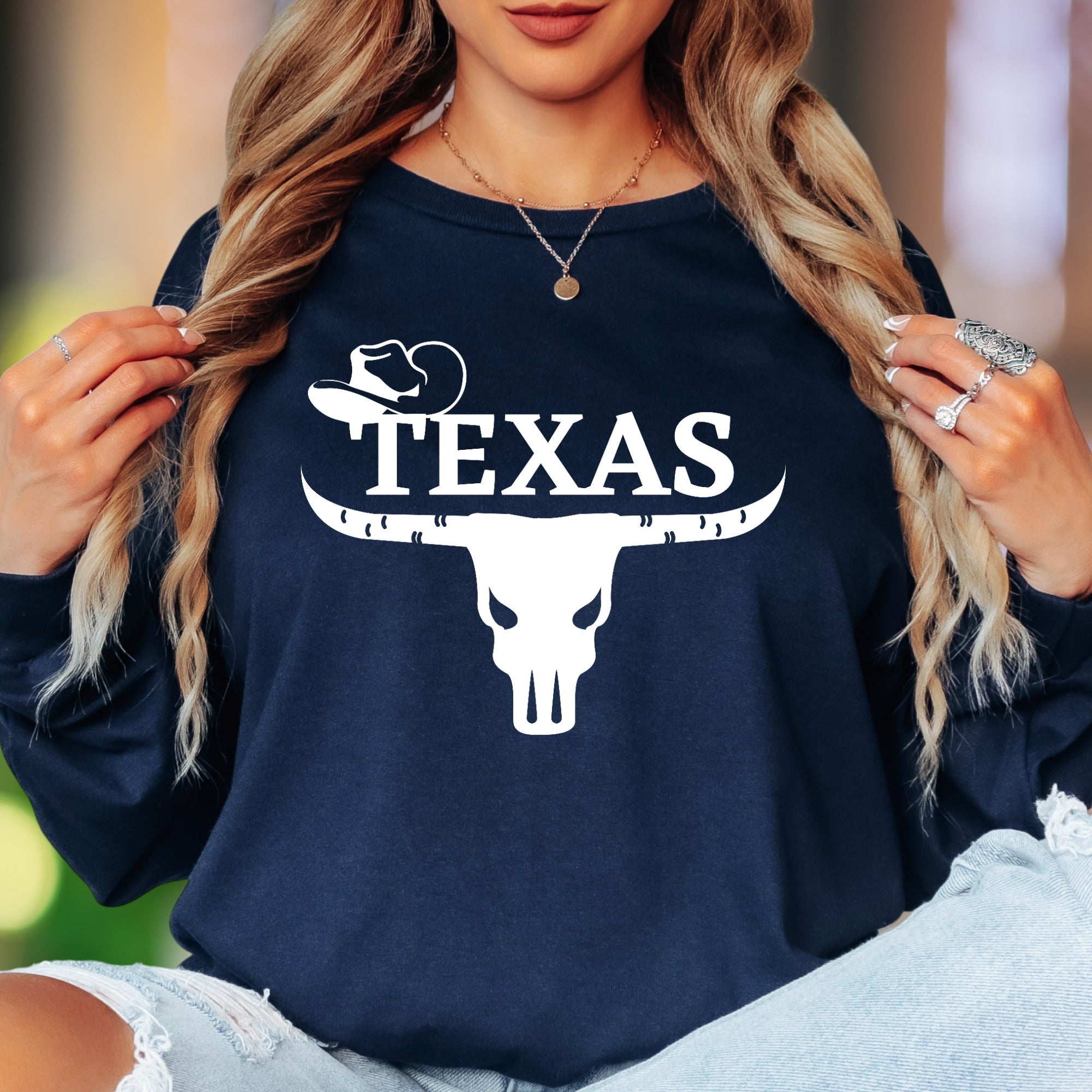 "TEXAS" | Western Graphic Unisex Adult Long Sleeve T-Shirt | Lone Star Lifestyle