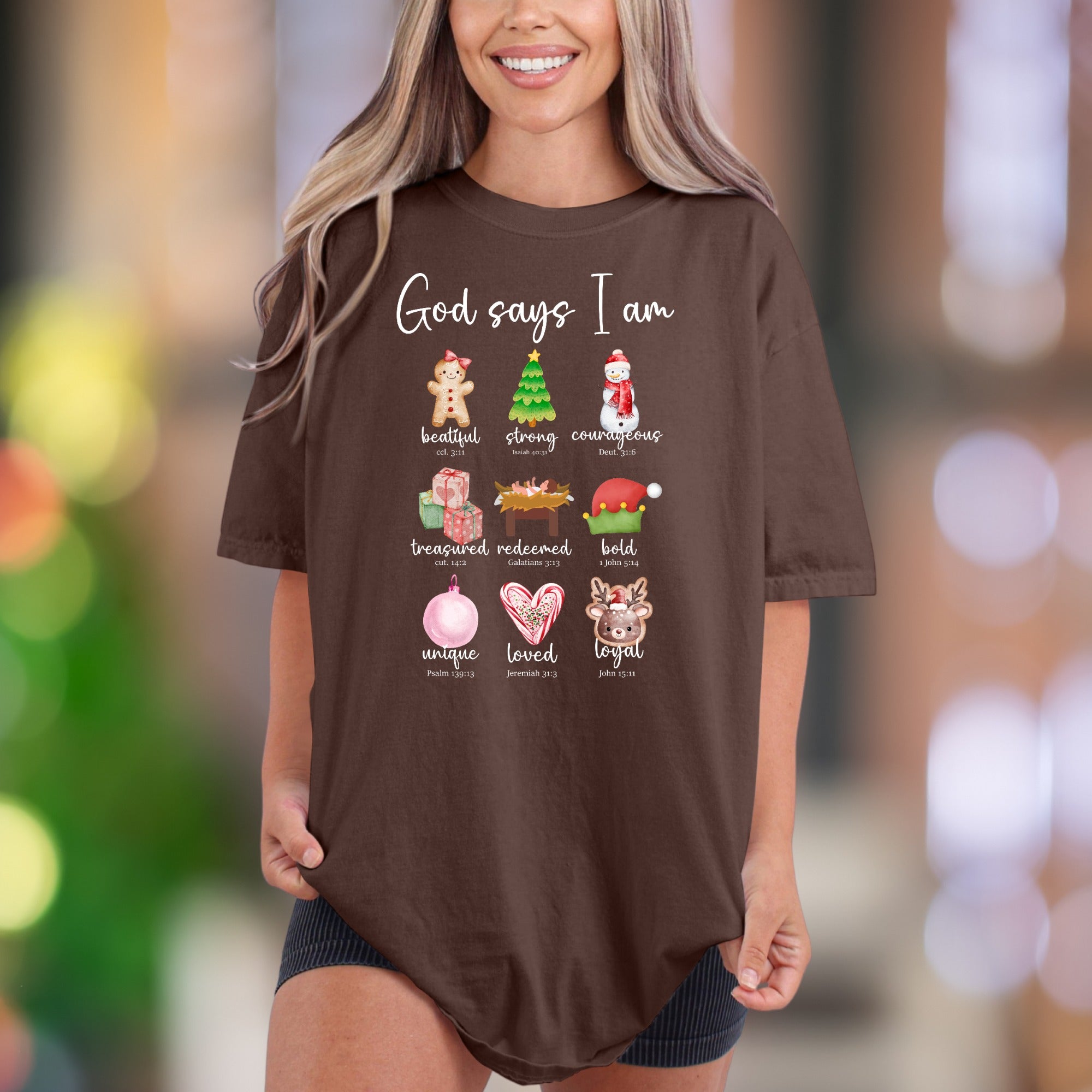 "God Says I Am" | Comfort Colors Unisex Adult T-Shirt | Empowering Christmas Faith Tee