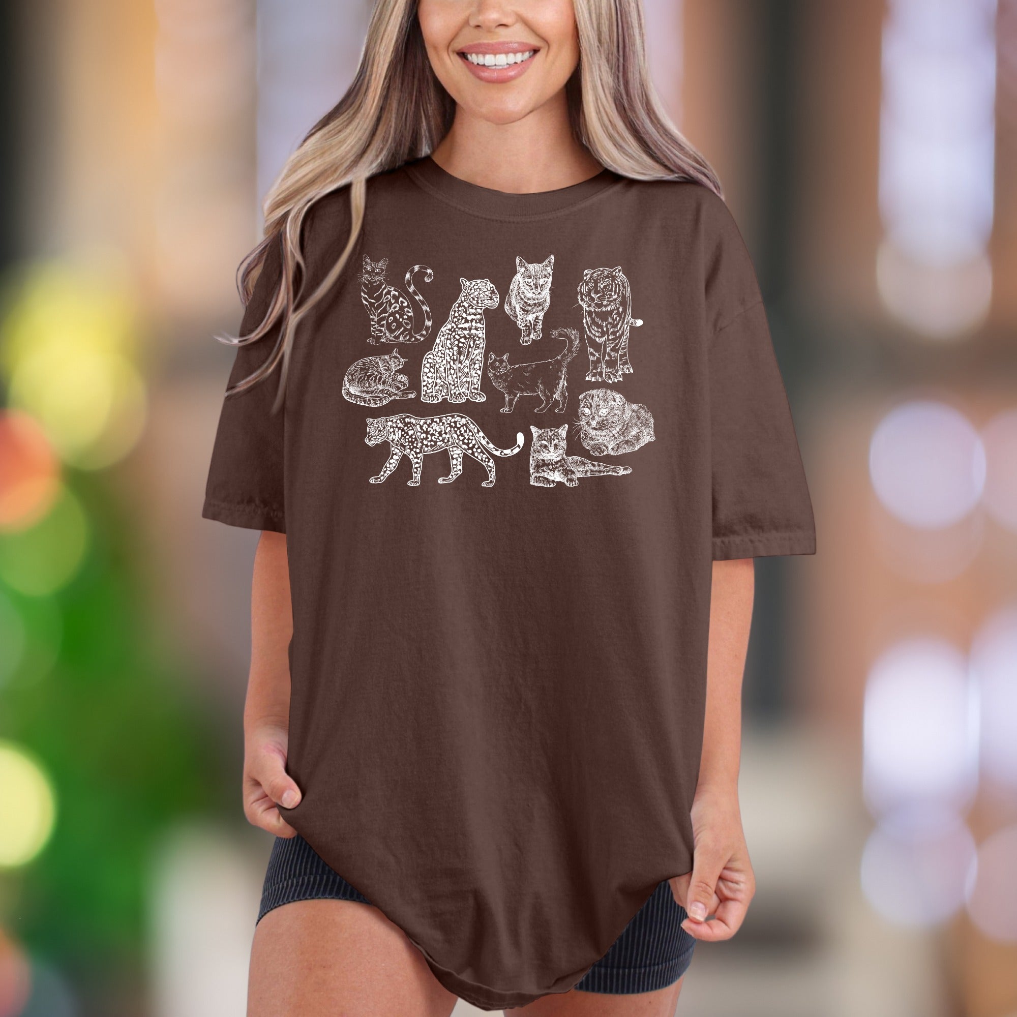 Feline Friends Collage | Comfort Colors Unisex Adult T-Shirt | Vintage Cat Lover Style