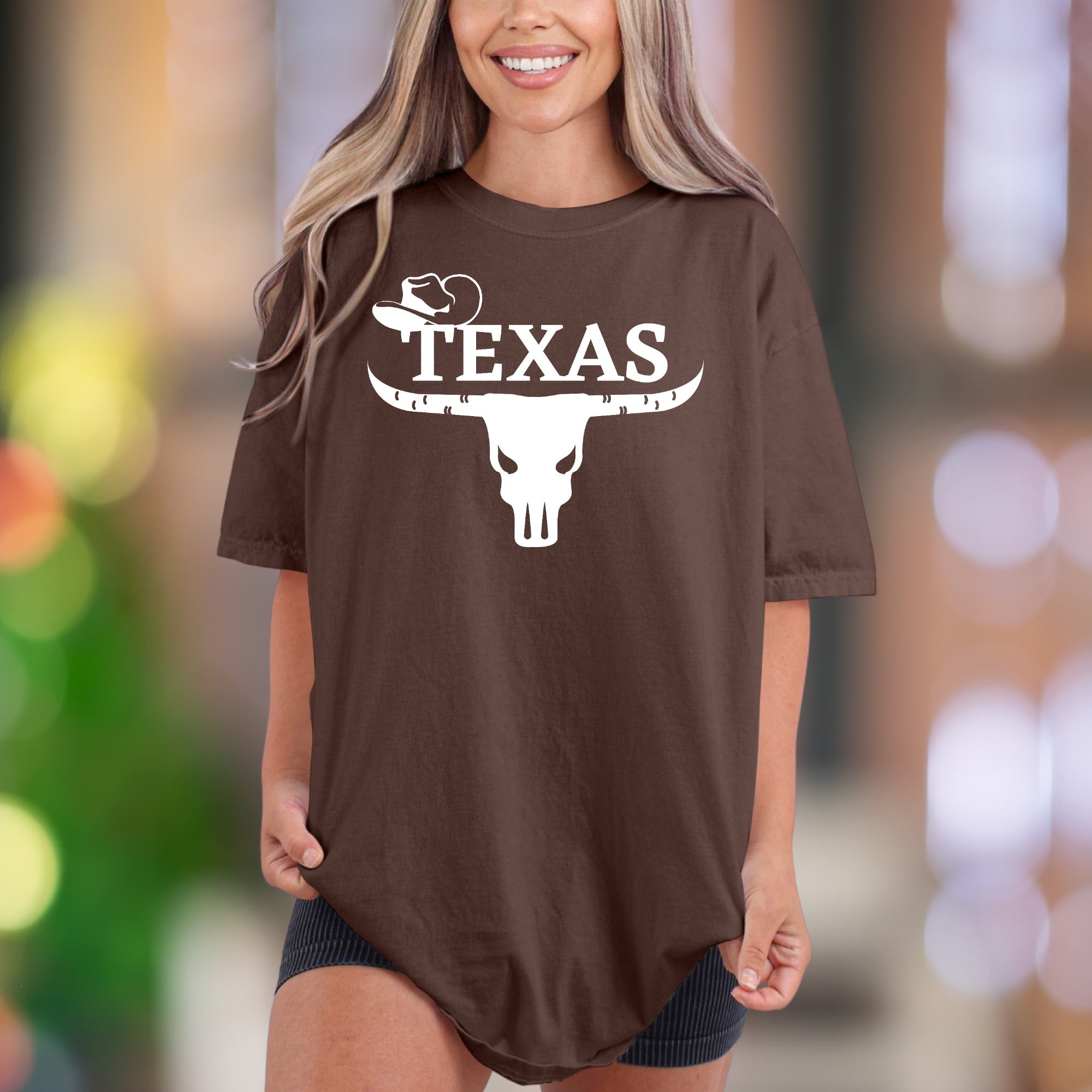 "TEXAS" Longhorn Skull Comfort Colors Unisex Adult T-Shirt | Southern Lifestyle Tee