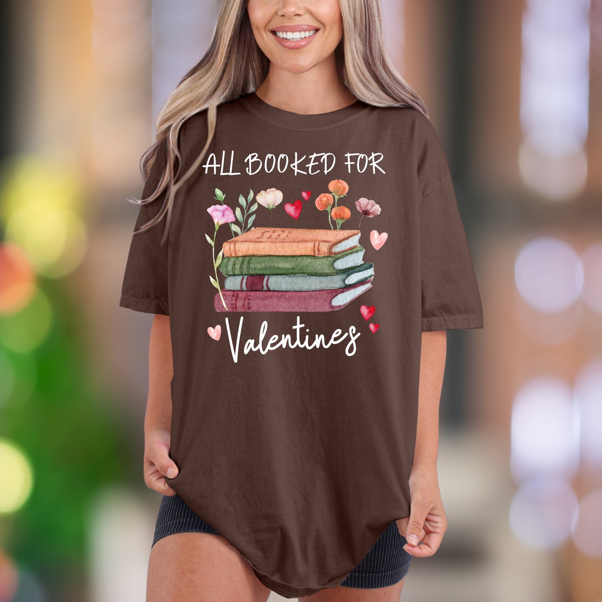 "All Booked For Valentines" | Comfort Colors Unisex Adult T-Shirt | Romantic Reader Style